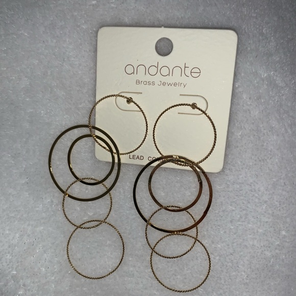 Gold Dangle Earrings - Picture 2 of 3